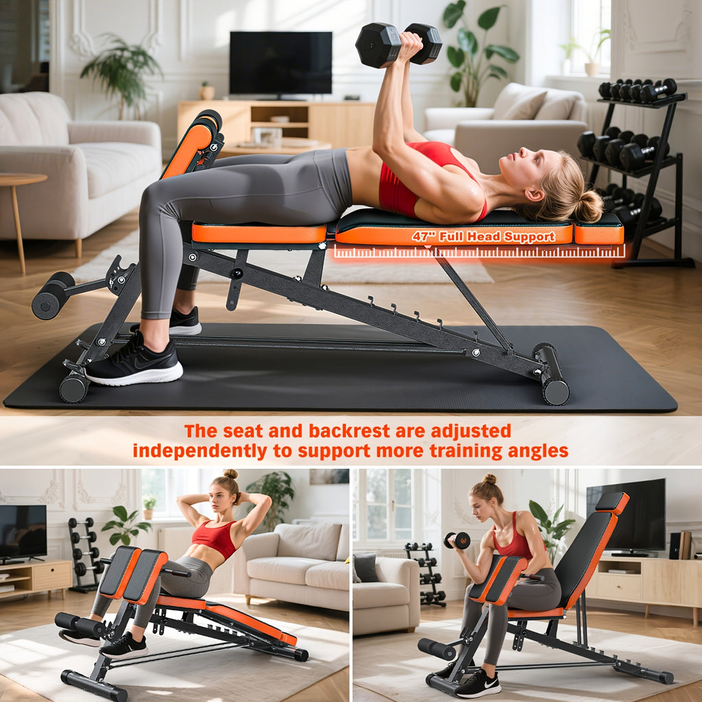 Home Gym Weight Bench, 5-In-1 Adjustable Workout Bench for Abs, Back, Glutes And Core Training, Heavy Duty 1000LBS Capacity