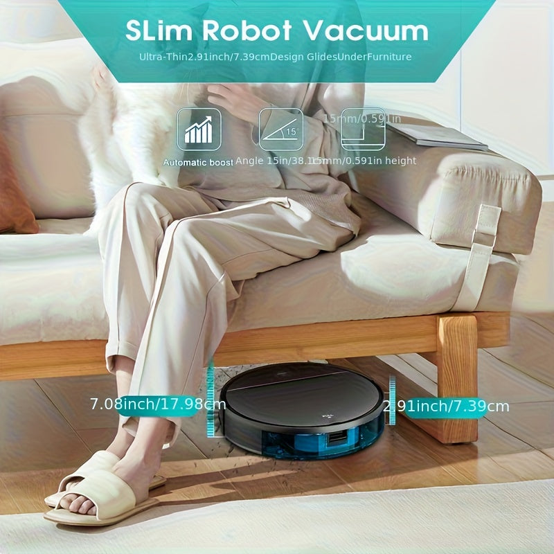 [Birthday Holiday Gifts] Omeser 5000Pa Suction And Drag Integrated Sweeper, Home Intelligent Cleaning Robot, With App/ Voice Control, Automatic Charging, Suitable For Hard Floor, Pet Hair, Carpet Wet/Dry, Fixed Time, Anti-Fall And Anti-Collision, Birthday
