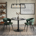 Modern Dining Chair Set of 2, Faux Leather Upholstered Kitchen Chairs with Curved Back And Metal Legs, Mid-Century Chairs for Dining Room, Kitchen