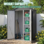 UMORLYRAE Vertical Metal Tool Cabinet, Weatherproof Outdoor Storage Shed with Floor Base & Adjustable Shelves, A-Frame Roof Design, Space-Saving for Garden, Garage, Patio(2.5x2ft/3.5x2.2ft)