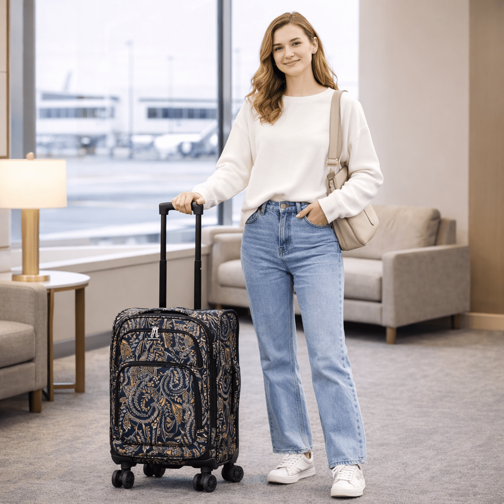 4-Piece Softside Spinner Luggage Set (20+24+28+32 inch) Lightweight Travel Suitcases with 360° Wheels, Telescopic Handle, Multi Pocket Design