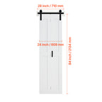 VEVOR Bifold Barn Door, 24" x 84"/36" x 84", MDF Bi-Fold Sliding Closet Doors, Hardware Kit Included, H-Frame Space-Saving Design, Need to Assemble, for Bedroom, Living Room, Wardrobe and Room Divider, White