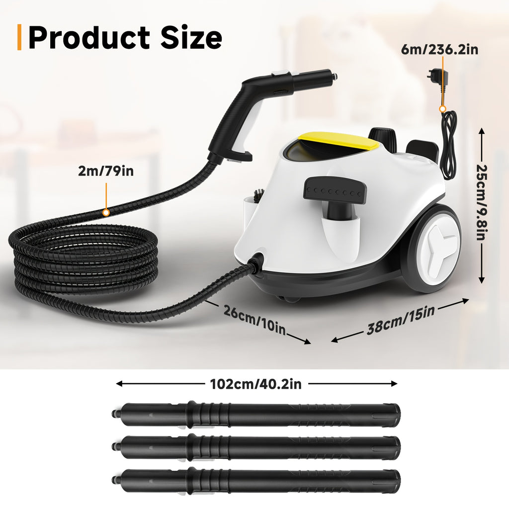 Steam Cleaner, Powerful Multipurpose Handheld Steam Mop for Home Use, 21 Attachments, Heavy Duty Steamer for Carpets, Floors, Cars, Tiles, Crack Cleaning, Turquoise