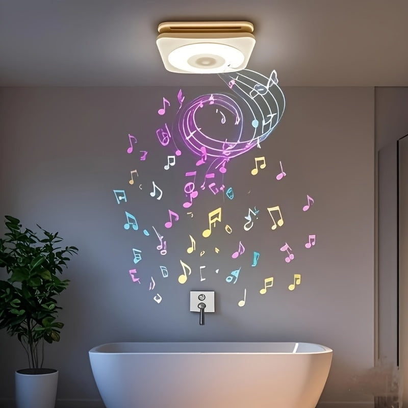[3-in-1 Bluetooth Fan] SYVIO Bathroom Exhaust Fan with Bluetooth Speaker, 3-in-1, (100/150 CFM | 1.0 Sone Ultra-quiet)Dual Wind Speed, 30W High-efficiency Ventilation, Integrated 1300lm RGB Three-color Temperature LED Night Lighting (2700K/4000K/6500K) Mu