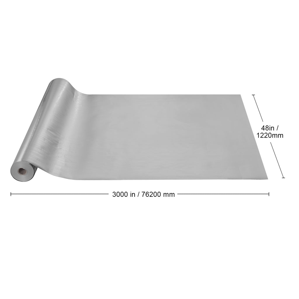 VEVOR Double Reflective Insulation Roll Woven Fabric Radiant Barrier 3000 in x 48 in x 6.5 mil