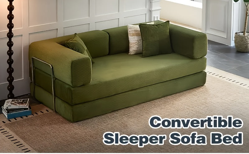 Boneless Sofa Bed, Modern Cloud Couch Folding Sofa Bed, Modular Sofa In A Box Compressed Memory Foam Sofa with Washable Sofa Cover for Living Room, Bedroom, Apartment