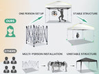 10x10ft One-Push Pop-Up Canopy Tent with 4 Removable Walls for Adjustable Outdoor Event Shelter