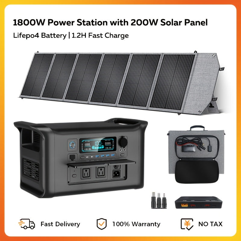 Ctolity AP2000 2048Wh 2400W (Peak 4800W), AP1000 1024Wh 1800W (Peak 3600W), AP400 345Wh 500W (Peak 1000W) Portable Power Station, Lifepo4 Battery, UPS Function, Solar Generator For Camping, Fast Charging High Capacity, Pure Sine Wave