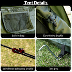 129 Sq.ft Inflatable Camping Tent | Outdoor Blow Up Tent Oxford 4 Season Air Tent Cabin House with Mesh Windows & Door, PVC & Polyester Material, Double Door, 2000mm-3000mm, Suitable for All Seasons