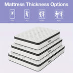 12-Inch Mattress, Memory Foam And Pocketed Coils Hybrid Mattress with Pressure Relief, Motion Isolation, Edge Support, Plush Feel, Mattresses in a Box