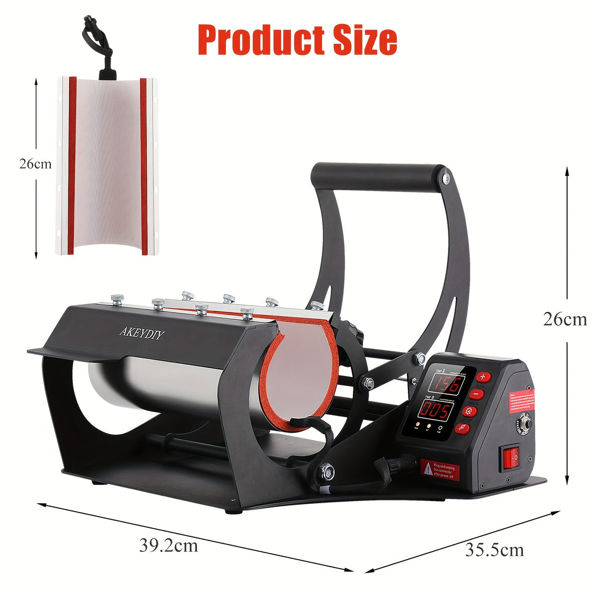Tumbler Heat Press Machine, Mug Cup Press Heat Up Fast & Even for 12oz-30oz Sublimation Blank Skinny Tumbler with Heat Tape Gloves & Adjustable Sleeves Transfer Sublimation for Easy  Cylindrical