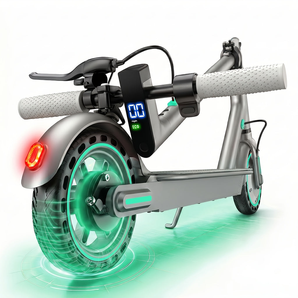 Electric Scooter with 350W Motor, 8.5" Solid Tires, Display, 3-Speed, Long Range 15 Miles, Foldable And Portable - Scooter for Urban Commuting, Suitable for Adults, Gift for Family And Friends