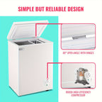 WANAI Chest Freezer Mini Small Deep Freezer Apartment Dorm Freezers with 7 Temp Control Fast Cooling Portable for Home Office Business Dorm