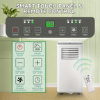 8000 BTU Portable Air Conditioner (4400BTU SACC) AC Unit With Remote Control 24H Timer, Dehumidifier Compact 3-in-1 Air Cooler For Small Rooms, Bedrooms, Home Offices