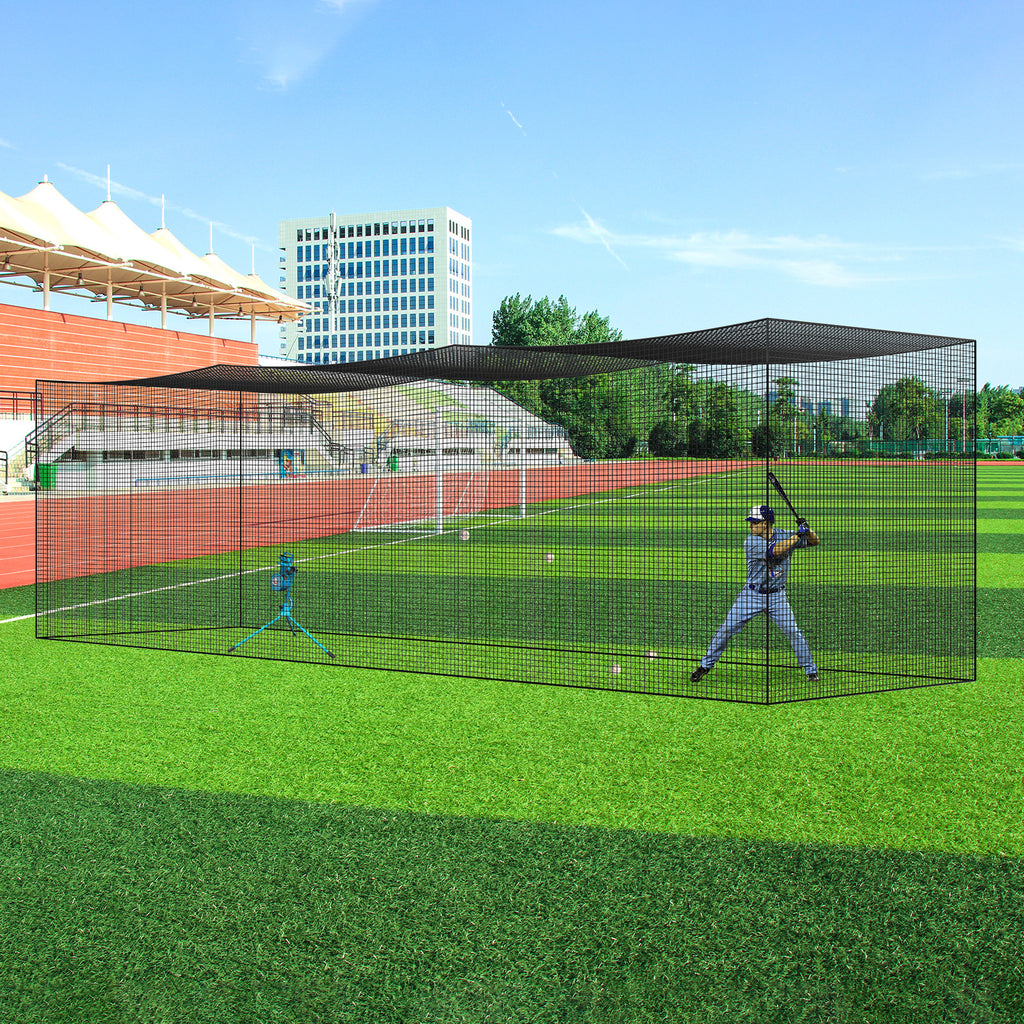 VEVOR Baseball Batting Netting, Professional Softball Baseball Batting Hitting Training Net, Practice Portable Pitching Cage Net with Door & Carry Bag, Heavy Duty Enclosed PE Netting, 35/55/70FT (NET ONLY)