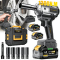 Wireless Impact Wrench, 1300 Nm High-Torque Powerful Wrench 1/2 Impact Gun, 2 4.0Ah Batteries with 21V Max Fast Charging, 5 Sockets, Suitable for Semi-Trailer Tires, Heavy Machinery, Steel Structures