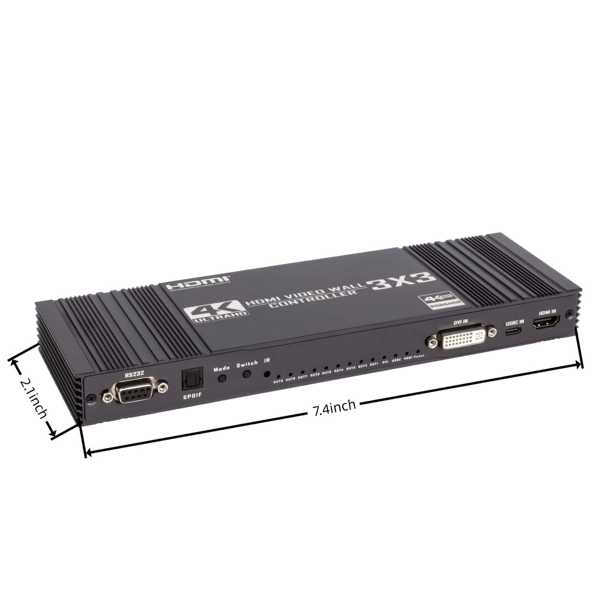 3x3 HDTV Video Wall Controller, 4K@30Hz Input 1080P@60Hz 9 HDTV Output TV Splicer | 17 Display Modes, 90°/180°/270° Rotation, Bezel Fusion, SPDIF 5.1CH Audio Extractor, Plug & Play With IR Remote For Advertising Screen, Home Theate