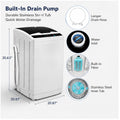 Full Automatic 2 in 1 Top Load Portable Washing Machine and Dryer Combo with Drain Pump 15.6/17.6/17.8/25Lbs Capacity 10 Wash Programs 8 Water Levels Compact Washer Dryer for Apartment RV Camping Small Living Space Travel Outdoor Home Use