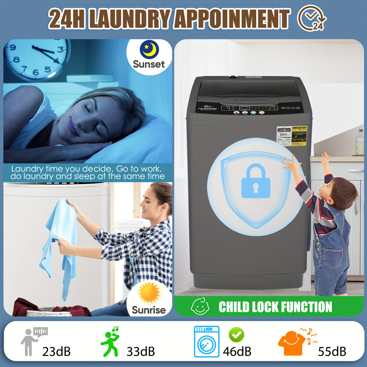 20Lb Automatic Washing Machine, Washing And Drying Machine with LED Control Panel, Honeycomb Stainless Steel Drum, 10 Washing Programs And 8 Water Levels, Suitable for Families, Apartments, Dormitory Washing Machine, Grey