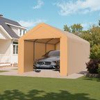 10x20 Carport Heavy Duty Portable Garage Shelter Metal Car Canopy Tent with UV-Resistant & Weatherproof Top Cover for RV & Vehicles