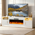 70" Fireplace Tv Stand with 36 Inch Fireplace Up to 80" Tvs, LED Light Entertainment Center And Storage, 70"Modern Wood Media TV Console with Highlight Cabinet for Living Room