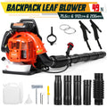 75.6Cc Gas Backpack Leaf Blower 912 CFM 206 MPH 49N, 6.0 HP 2-Cycle Backpack Blowers Gas Powered with Low Vibration, Ergonomic Design, Cruise Control, Commercial-Grade Gas Leaf Blower for Garden Lawn Yard Cleaning, Snow Removal, Gifts for Dad
