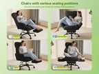 Big Tall Office Chair, Flip Armrests For Pets & Cross Legged Sitting, Adjustable Back & Footrest, Comfortable Fabric Executive Ergonomic Chair For Office, Study, Meeting Room, Pink, White, Black, Grey