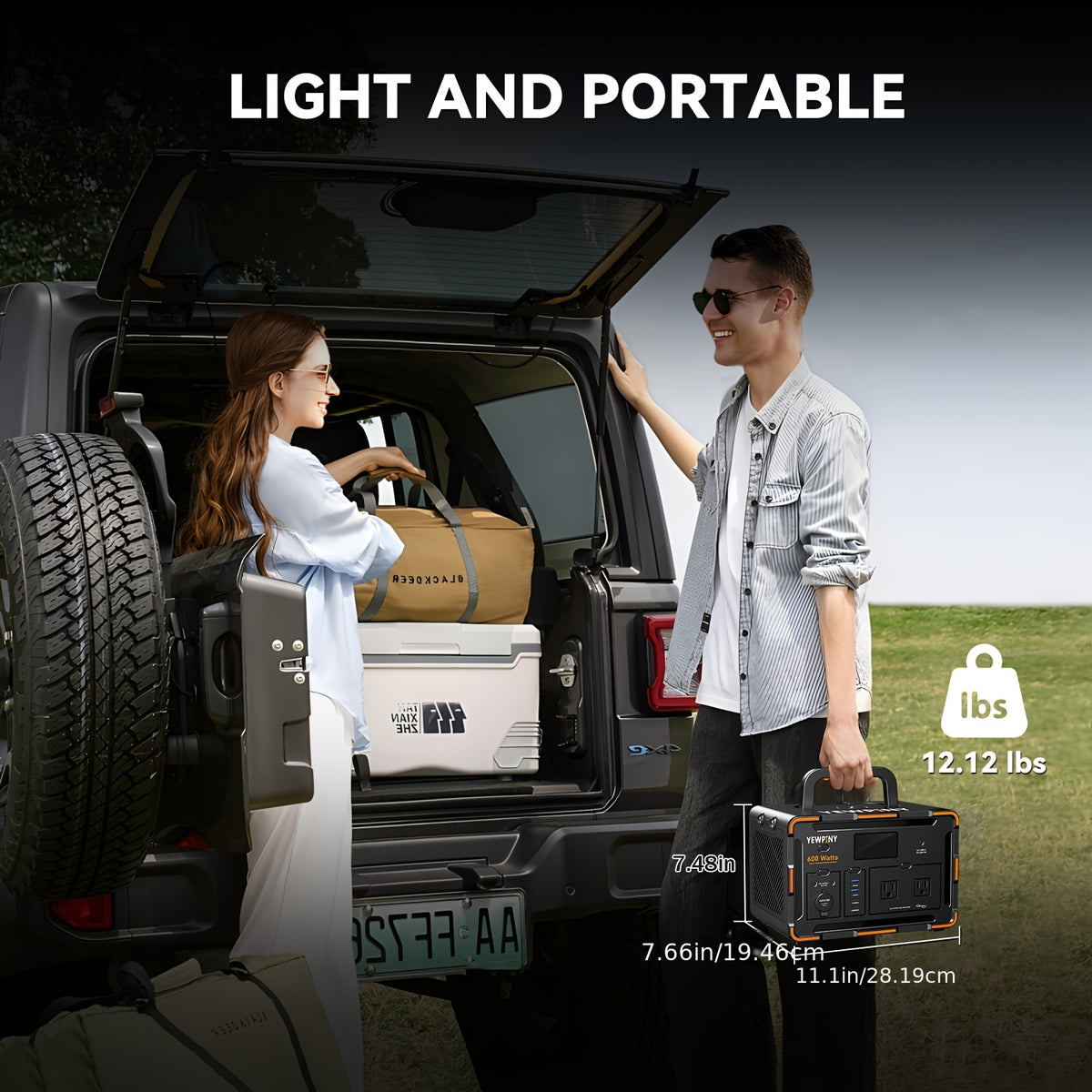 [Portable, Fast Charging] 300W/600W YEWPINY Portable Power Station, Featuring Fast Charging, 259Wh/599.4Wh Lithium-Ion Battery Solar Generator, 17,500mAh/27,000mAh High-Capacity Lithium-Ion Battery, Ideal for Home Use, Outdoor Trips, Camping, Hunting, and