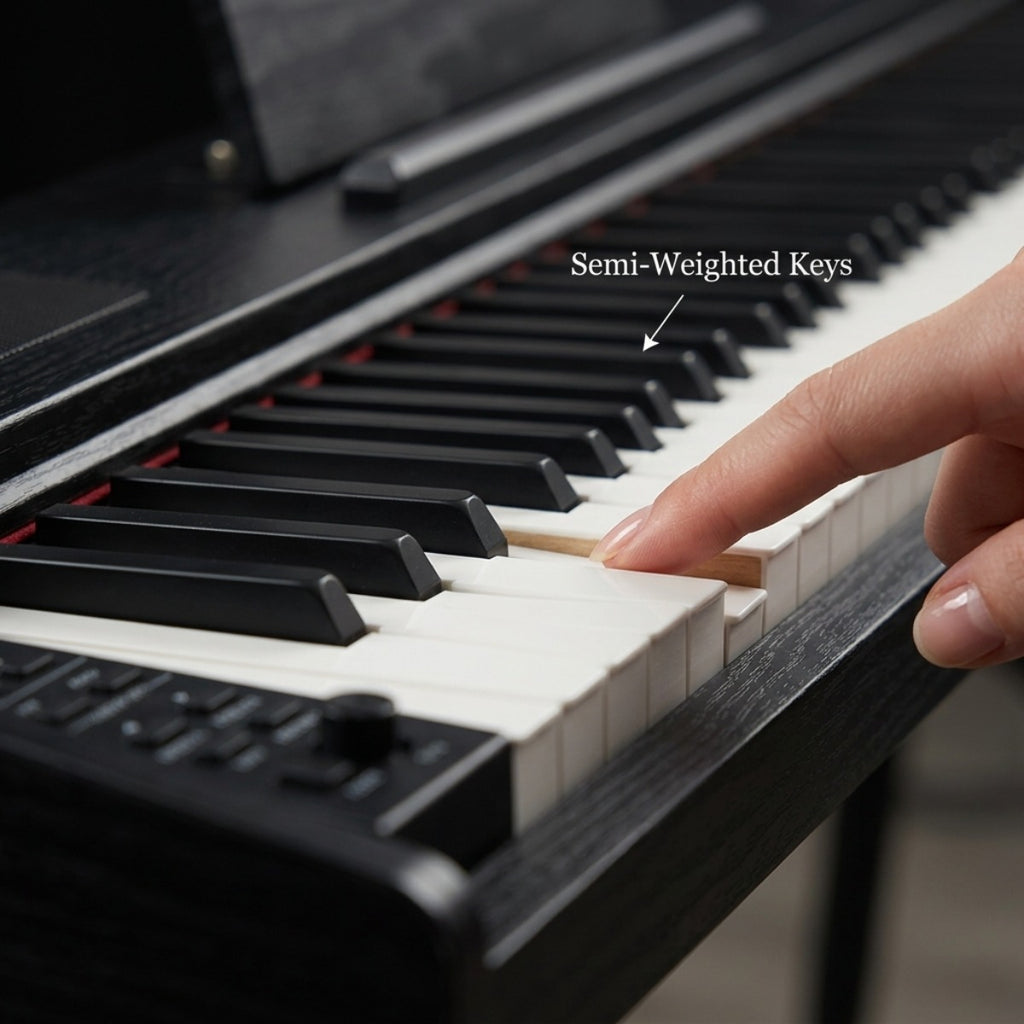 Glarry 88-Key Semi-Weighted Electric Piano, with Pedal, Electric Piano Kit for Beginner, All Experience Level, Birthday/Festival Gift for Music Lover, with Sticker, Cover Cloth