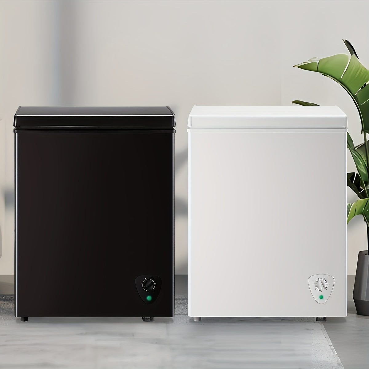 4.8 Cu.Ft Chest Freezer - Compact And Quiet Mini Freezer with Adjustable Thermostat And Two Removable Baskets - Small Deep Freezer for Home, Apartment, And Garage