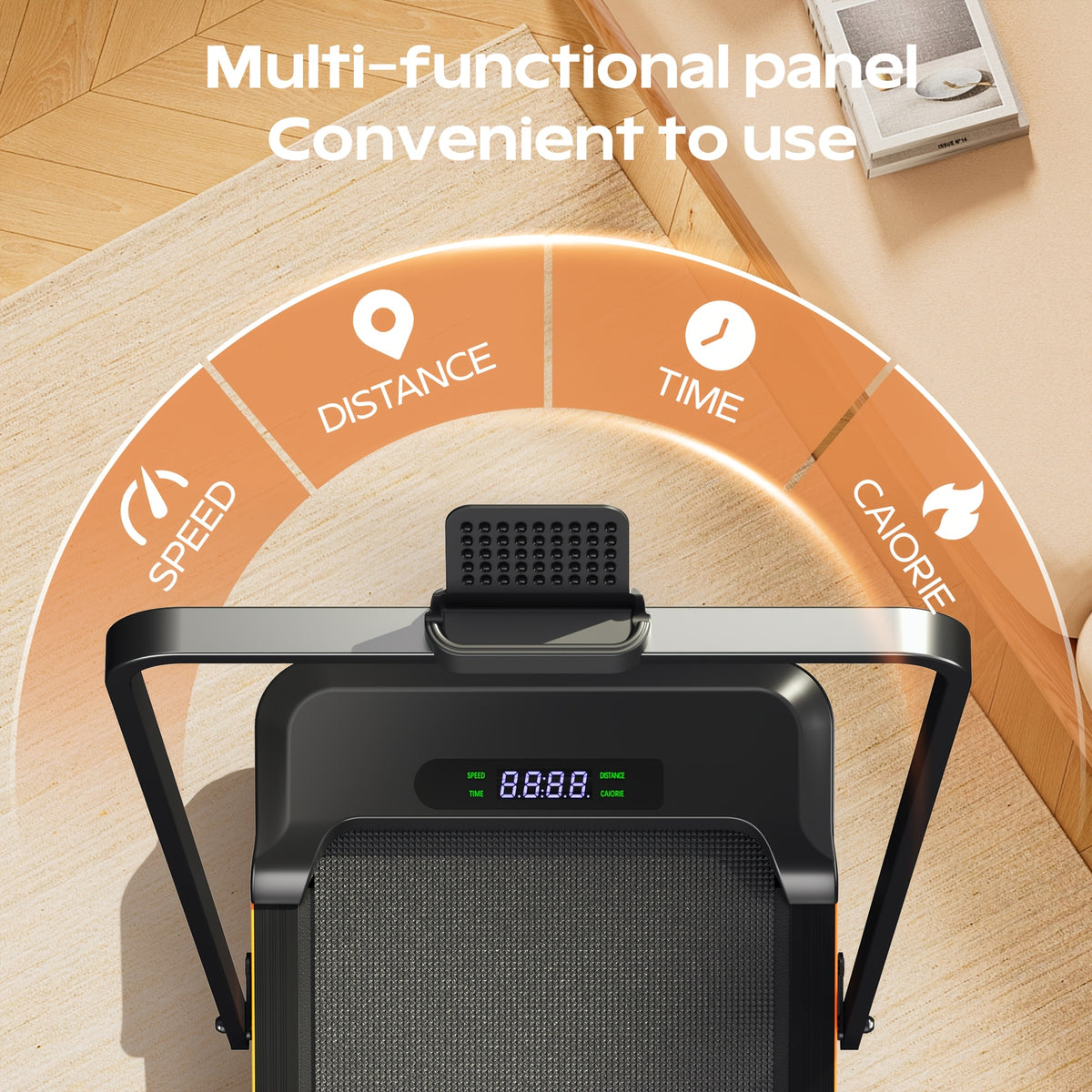 Incline Walking Pad Treadmill with LED Display for Home and Office Walking, Jogging or Running