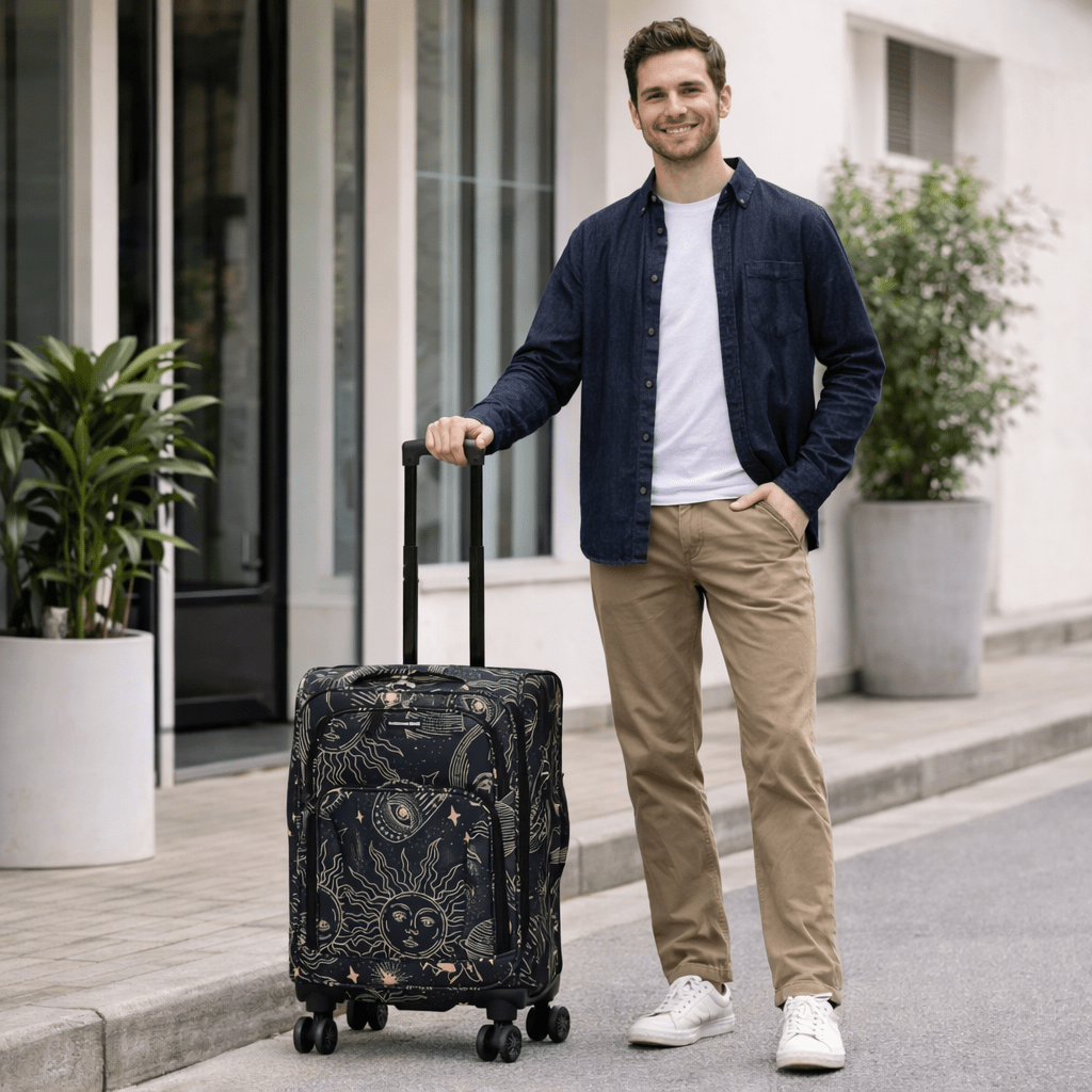 4-Piece Softside Spinner Luggage Set (20+24+28+32 inch) Lightweight Travel Suitcases with 360° Wheels, Telescopic Handle, Multi Pocket Design