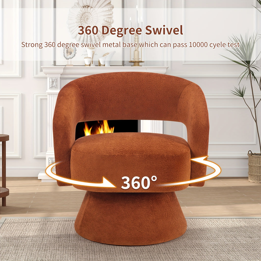 Household Furniture: Modern Green 360-Degree Swivel Accent Chair - Barrel-Shaped Lounge ArmchairFeatures: Soft Material, Easy-to-clean SurfaceApplicable Scenarios: Living Room, Bedroom And Reading Nook.CS059