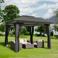 13 x 13 Ft Pop-Up Gazebo Tent with Mosquito Netting and Portable Roller Bag for Backyard or Garden Use