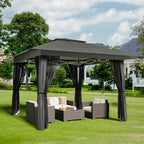13 x 13 Ft Pop-Up Gazebo Tent with Mosquito Netting and Portable Roller Bag for Backyard or Garden Use