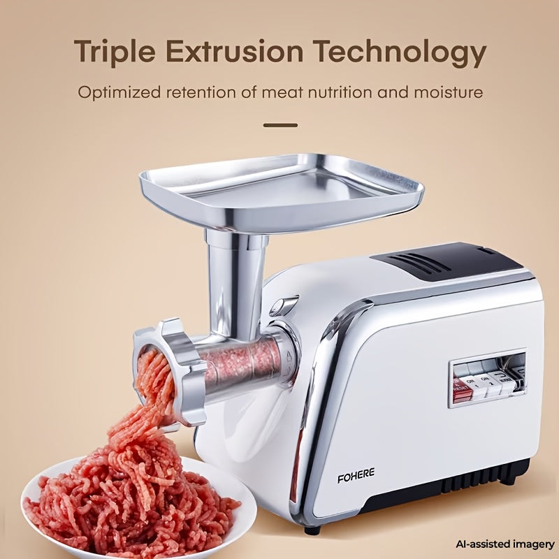 3000W Heavy-Duty Meat Grinder | 5-In-1 Multifunction Home Kitchen Machine | Stainless Steel Sausage Stuffer (2 Tubes) | Kubbe & Burger/Slider Makers | Storage Box | Commercial-Grade Power!