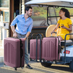 Nested Hardside Luggage Set in Purple, 4 Piece - TSA Compliant