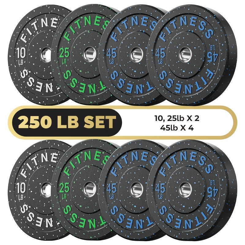 High Bounce Bumper Plates, 2-Inch Weight Plates for Weight Lifting And Strength Training, Colored Rubber Weight Plates for Home Gym