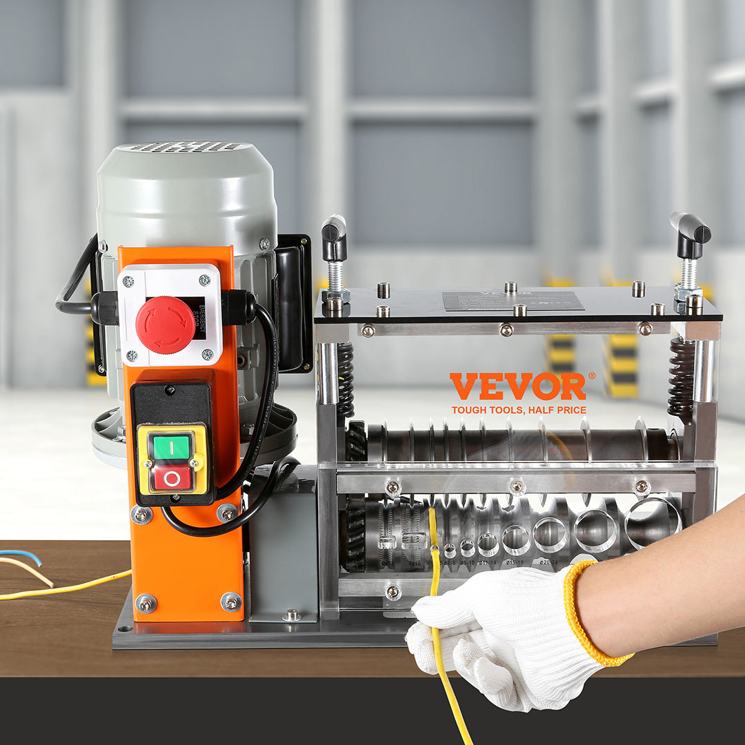 VEVOR Electric Wire Stripping Machine, 0.06''-1.26'' Automatic Wire Stripper Machine, 750 W, 98 ft/min Wire Stripper with Visible Stripping Depth Reference, 10 Channels Electric Wire Stripper