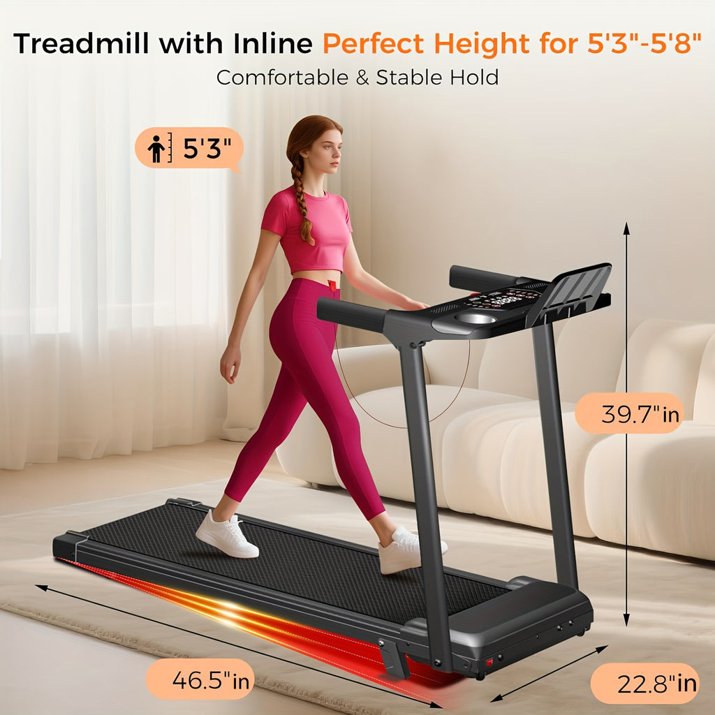 3-in-1 Treadmill with 14% Incline, Portable Treadmills for Home with Handle, Foldable Treadmills with 300 Lbs Weight Capacity, 3.0HP Quiet Walking Pad Treadmill