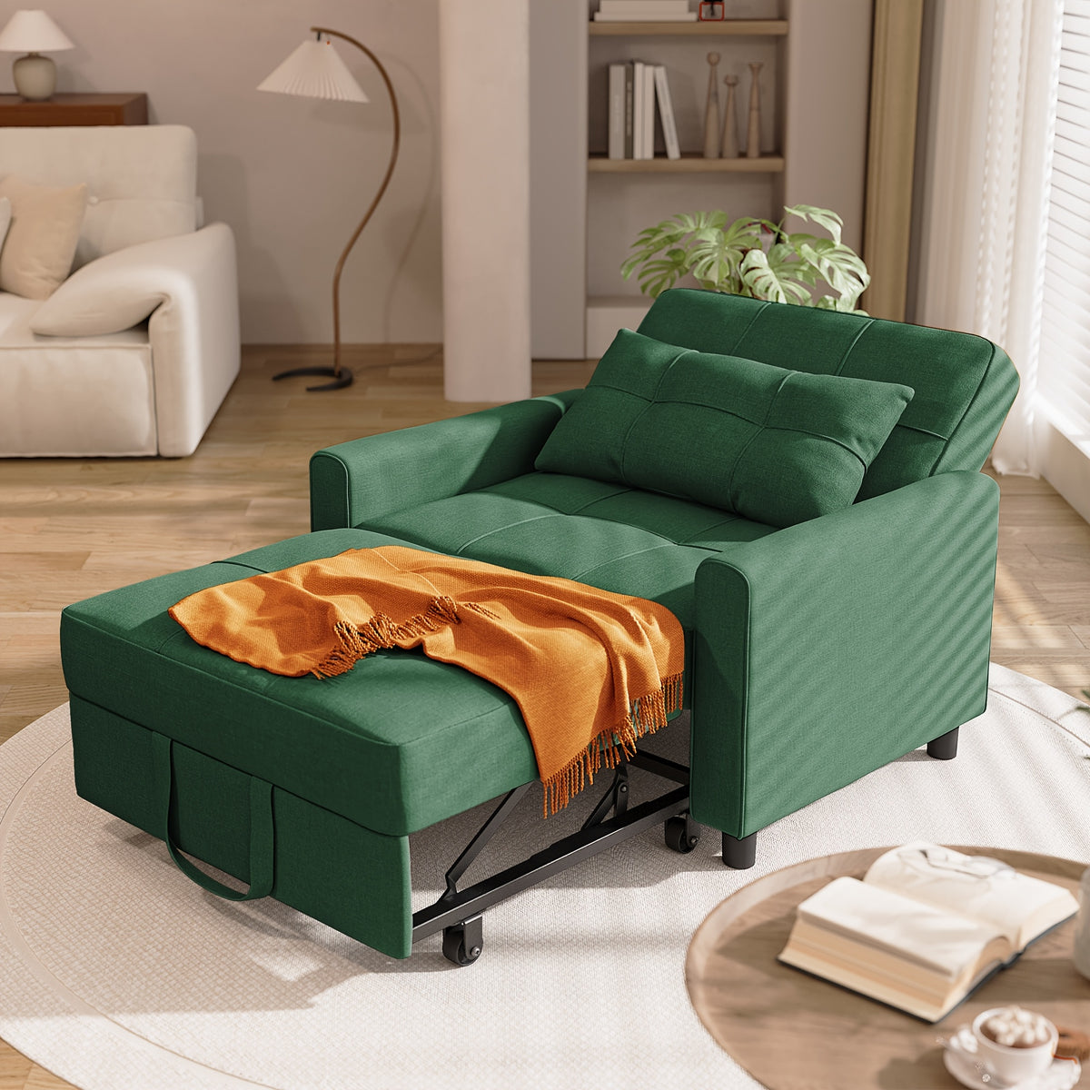 Asofer Convertible Sofa Chair 3-in-1, Adjustable Sleeper Chair Pullout Sofa Bed With Pillows, Comfortable Pullout Futon For Living Room Or Bedroom, Living Room Furniture | Modern Loveseat Design | Luxury Comfort Finish, Futon Sofa Bed, Best Gift