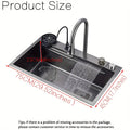 Stainless Steel Kitchen Sink with Waterfall Feature - Single Basin, Built-In/Under Countertop Design, Includes Faucet & Additions Kitchen Faucets for Sinks Kitchen Sink Faucet