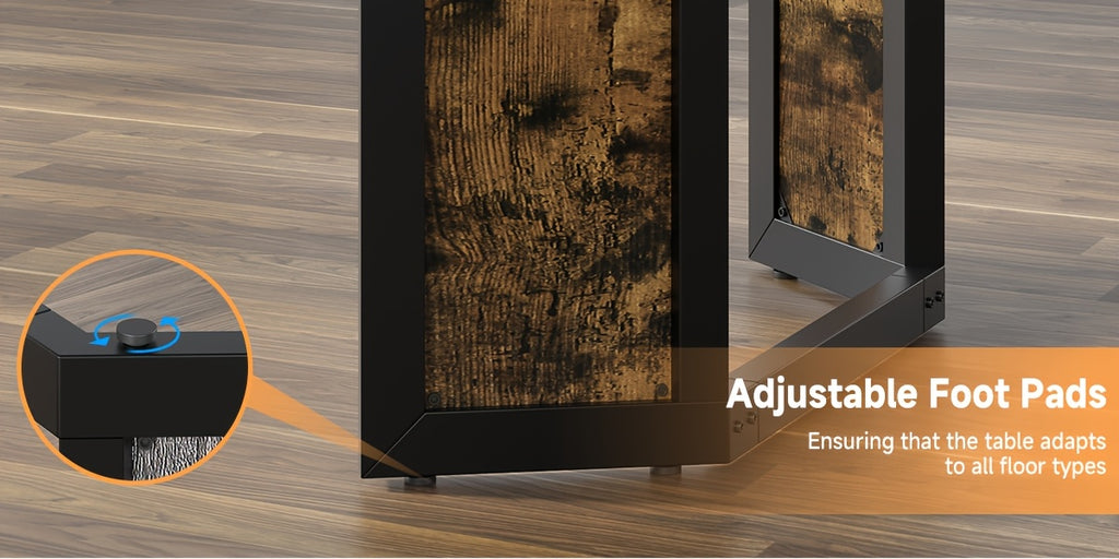 A Spacious Industrial Dining Table Designed for 6 to 8 Individuals, Measuring 71 Inches, Featuring a Robust Metal Frame And a Rustic Brown End, Perfect for Dining Rooms, Kitchens, Or Living Areas
