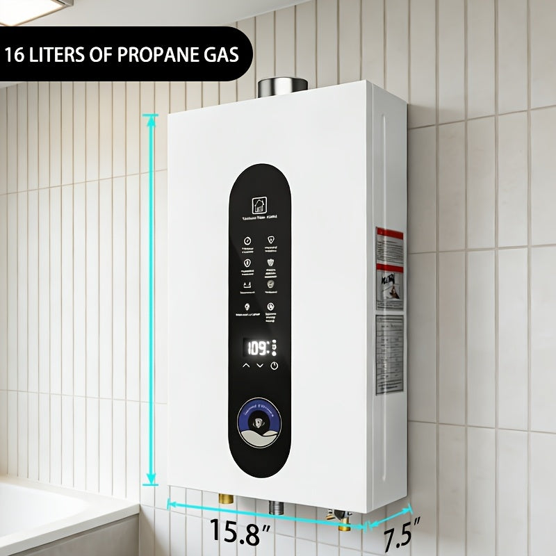 14/16/18 Liter Instant Water Heater, Flow Rate 3.7-4.76 GPM/95540-122837 BTU, Suitable for Indoor Installation.