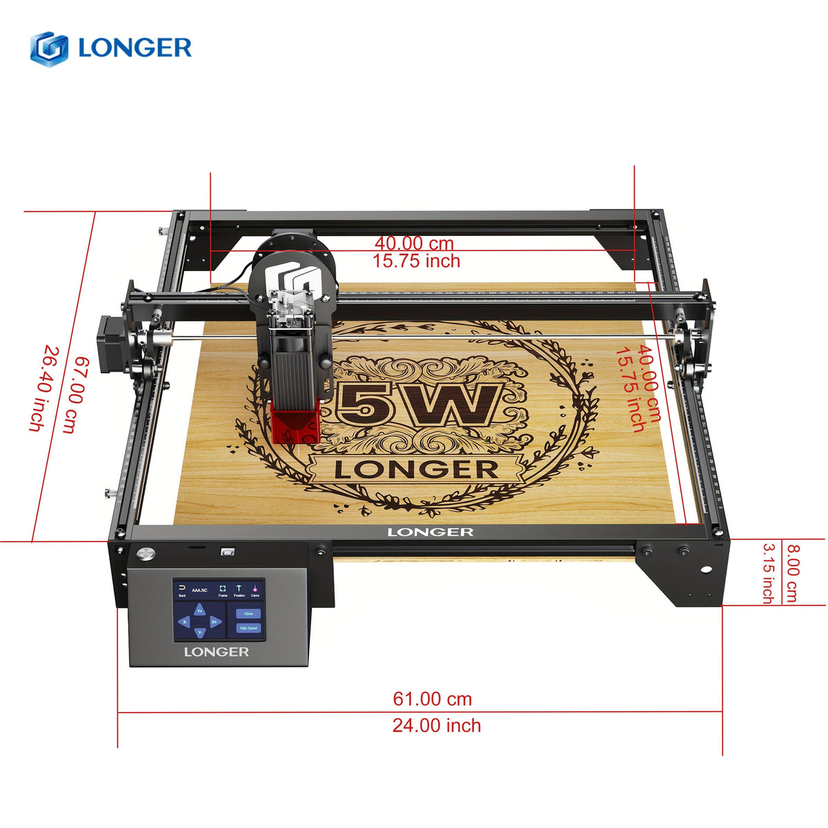 Self-Developed Upgraded Version - RAY5 5W Laser Engraver (Full Machine), Integrating Laser Cutting And Engraving Functions; Supports Wi-Fi Control And Mobile Protection; Working Speed 24000Mm/Min: Suitable for Wood, Metal, Acrylic, Glass