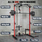 Power Cage, Multi-Functional Power Racks for Home Gym with Dual Pulley Systems, 2000 LBS Weight Capacity Fitness Squat Rack for Strength Workout with More Training Attachment Optional Weight Bench Weight Plates and Barbells Not Included