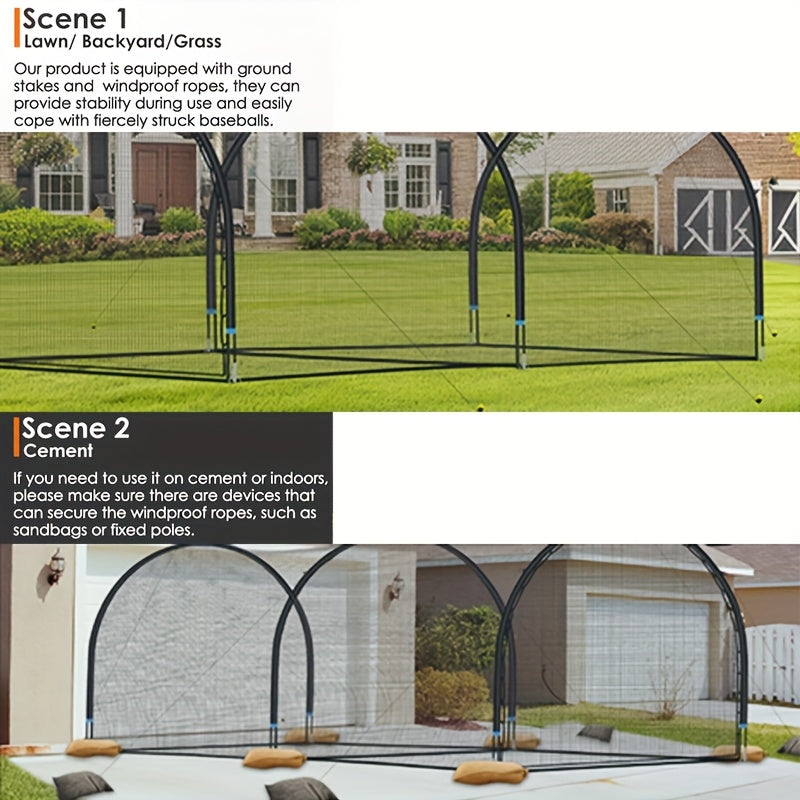 Baseball Batting Cage 20/30Ft for Backyard, Baseball Training Equipment Netting Cages, Golf Softball Baseball Nets for Batting with Frame And Net, Hitting And Pitching Practice