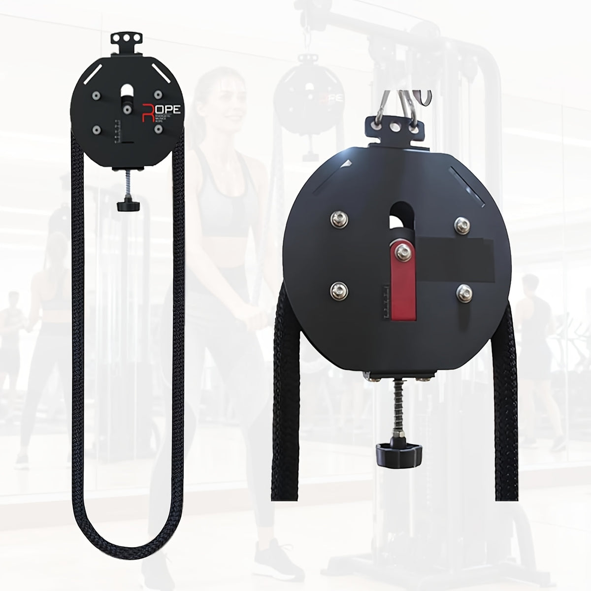 Endless Rope Trainer, Portable Cable Pulley System, Pulley Cable Machine System with Adjustable Resistance, Home Gym Equipment for Grip, Arms, Back, Body Coordination Exercises