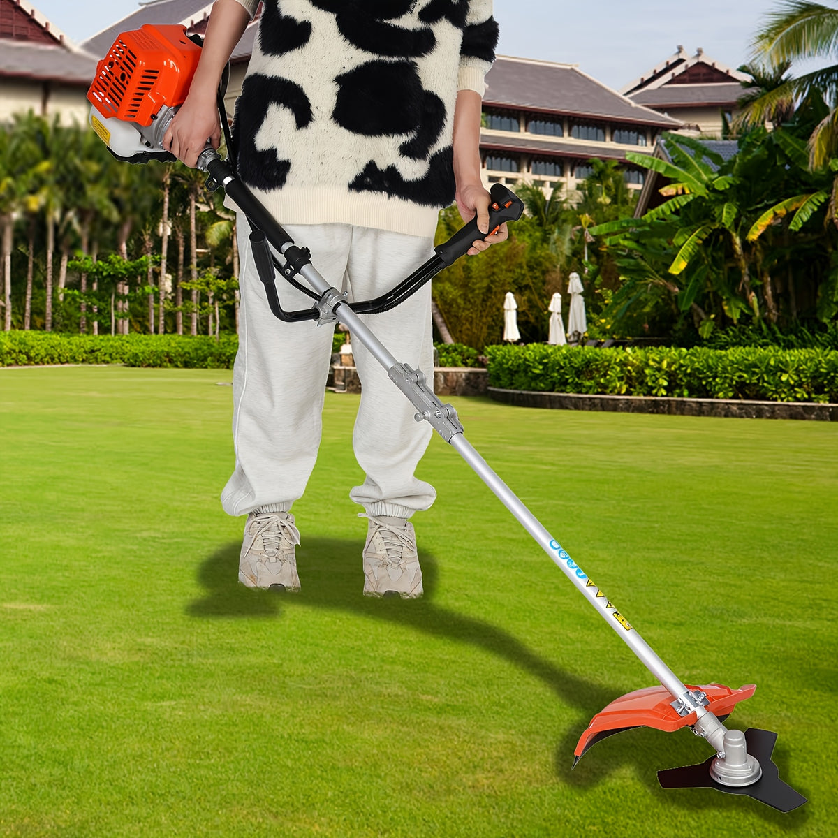 1 Sets 70.87 * 13.78 * 13.78 Inch 52Cc Weed Fuel Power, 2 in 1 Wireless Hedge Trimmer, 2-Stroke Lawn Mower, Hand-Held Lawn Mower