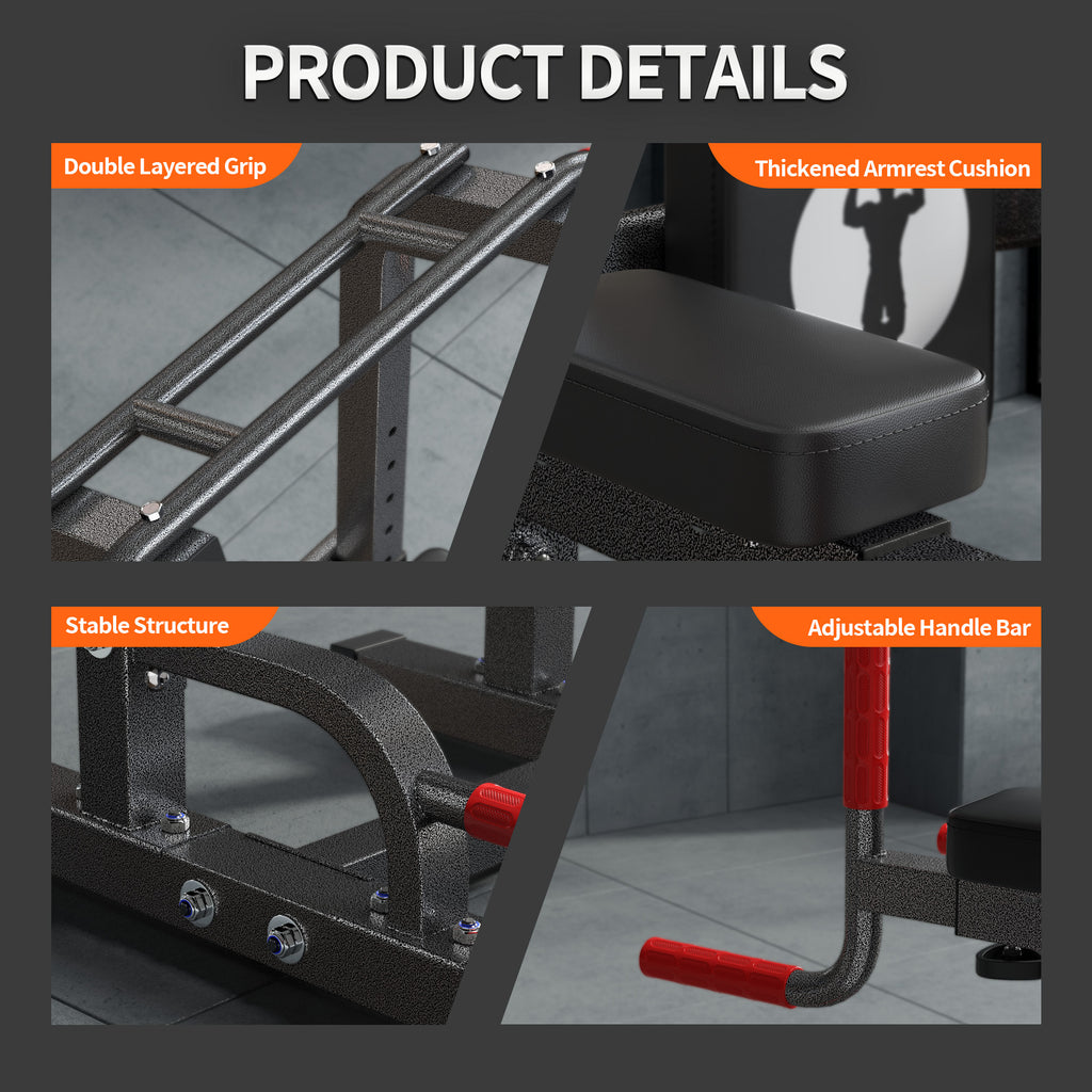 Power Tower Pull Up Bar Dip Stand, 10 Adjustable Height Free Standing Assistive Trainer Dip Station, Multi-Function Strength Training Fitness Workout Station for Home Gym Fitness Equipment Equipment